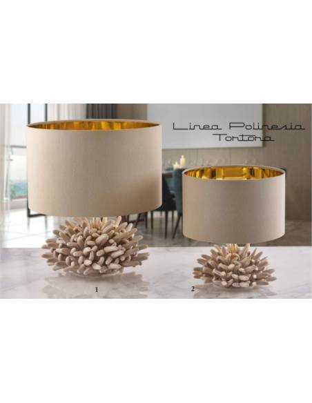 Lampade da tavolo tema mare corallo bomboniere ceramica tortora Melaverde