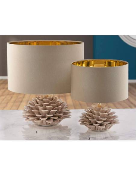 Melaverde bomboniere lampade da tavolo fiore tortora in ceramica