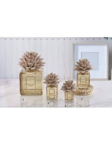 Profumatori per ambienti bomboniere Melaverde fiore tortora in ceramica