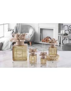 Profumatori bomboniere Melaverde elegante fiore in ceramica tortora