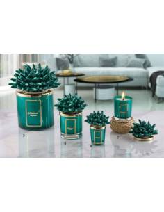 Candele profumate in vetro tema mare Melaverde corallo verde in ceramica