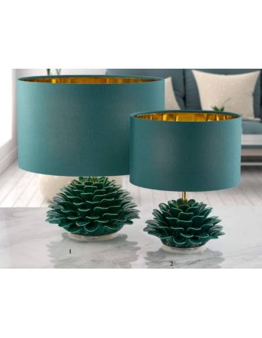 Melaverde bomboniere lampada da tavolo fiore pianta in ceramica verde