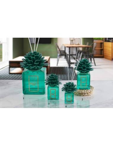 Profumatore ambiente Melaverde bomboniere fiore pianta in ceramica verde