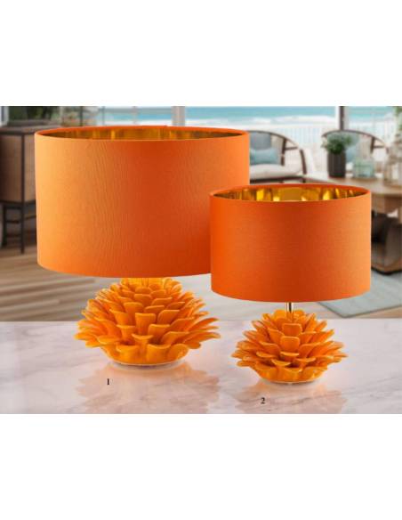 Lampade da tavolo Melaverde bomboniere fiore pianta arancione