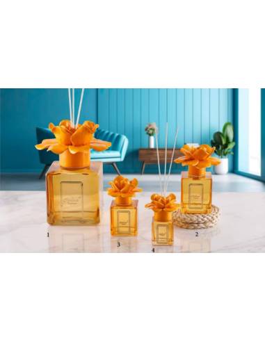 Diffusori per ambienti Melaverde bomboniere fiore in ceramica arancione