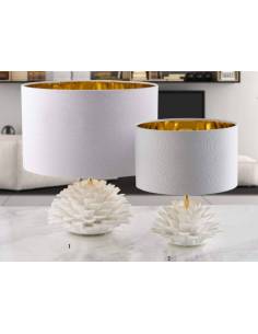 Lampade da tavolo Melaverde bomboniere fiore pianta in ceramica bianca