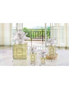 Melaverde bomboniere diffusore ambiente fiore in ceramica bianca shop online