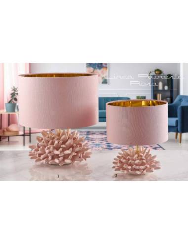Bomboniere utili Melaverde lampade da tavolo corallo rosa in ceramica