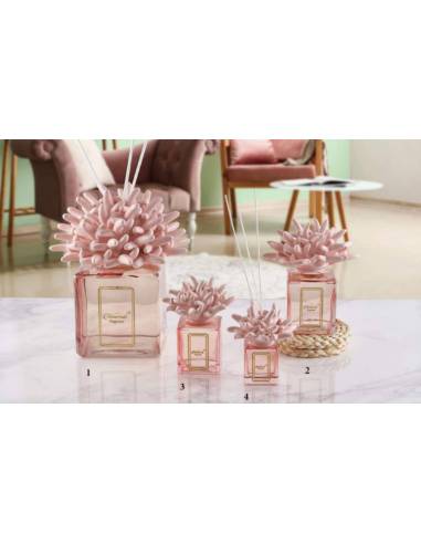 Bomboniere profumatori per ambienti Melaverde corallo in ceramica rosa