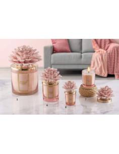 Bomboniere candele profumate Melaverde fiore pianta ceramica rosa offerte online