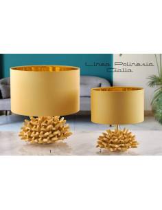 Lampade da tavolo particolari bomboniere Melaverde corallo giallo in ceramica