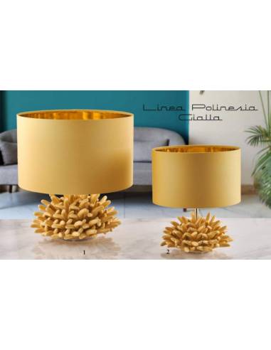 Lampade da tavolo particolari bomboniere Melaverde corallo giallo in ceramica