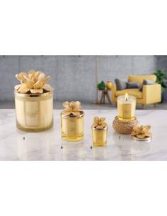 Bomboniere utili candele Melaverde fiore in ceramica gialla