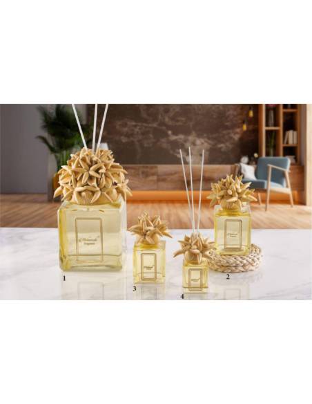 Profumatori bomboniere tema mare Melaverde conchiglie e stelle marine in ceramica gialla