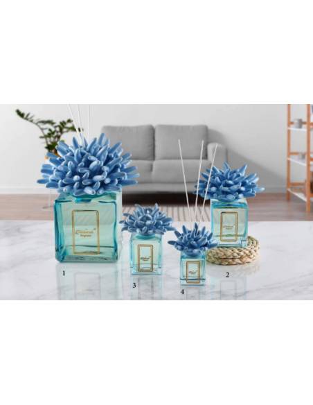 Diffusore ambiente bomboniere tema mare corallo in ceramica azzurra Melaverde
