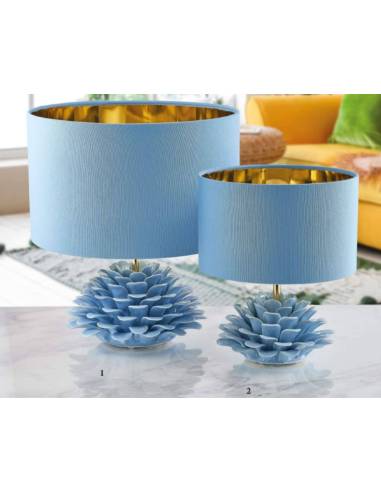 Bomboniere utili lampade da tavolo fiore pianta in ceramica azzurra