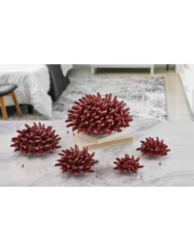 Bomboniere tema mare Melaverde corallo elegante in ceramica bordeaux