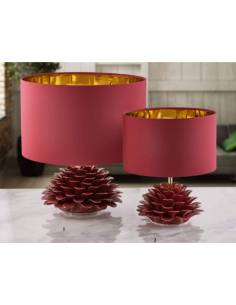 Lampade da tavolo tema floreale Melaverde pianta fiore in ceramica bordeaux