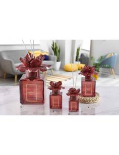 Diffusore ambiente tema floreale bomboniere Melaverde fiore in ceramica bordeaux