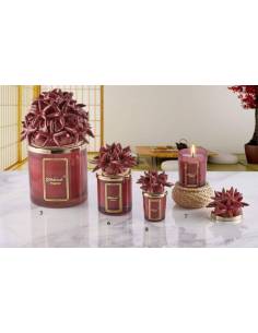 Candele profumate tema mare bomboniere Melaverde conchiglie e stelle marine in ceramica bordeaux