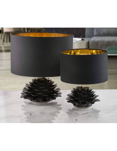 Bomboniere utili e particolari lampada da tavolo Melaverde fiore pianta in ceramica nera