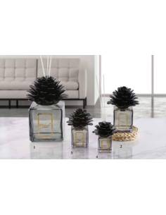 Profumatori bomboniere Melaverde tema floreale fiore pianta in ceramica nera