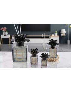 Diffusori per ambienti Melaverde bomboniere tema floreale fiore in ceramica nera