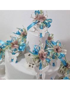 Torta bomboniera lanterne casette fiocco farfalla 2
