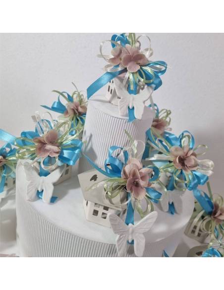 Torta bomboniera lanterne casette fiocco farfalle