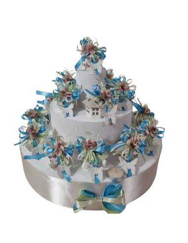 Torta bomboniera lanterne casette fiocco farfalla