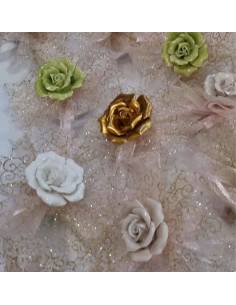 Bomboniere in ceramica fiore in porcellana di vari colori