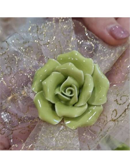 Bomboniere fiore in porcellana vari colori confezionati