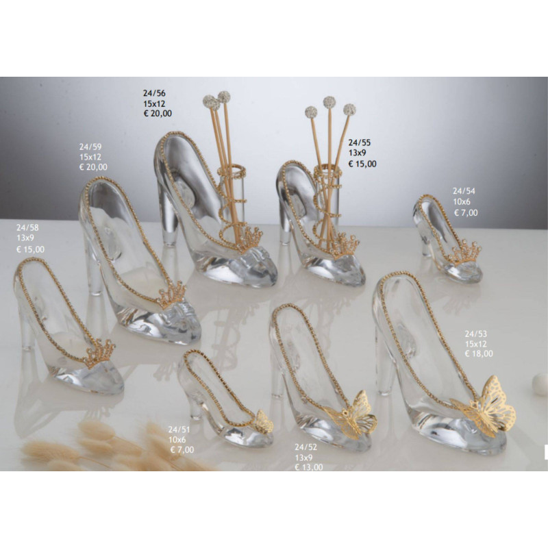 Bomboniere in vetro scarpette tacco Grace Design tema principessa offerte online