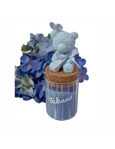 Candele bomboniere Battesimo orsetto personalizzate con nome