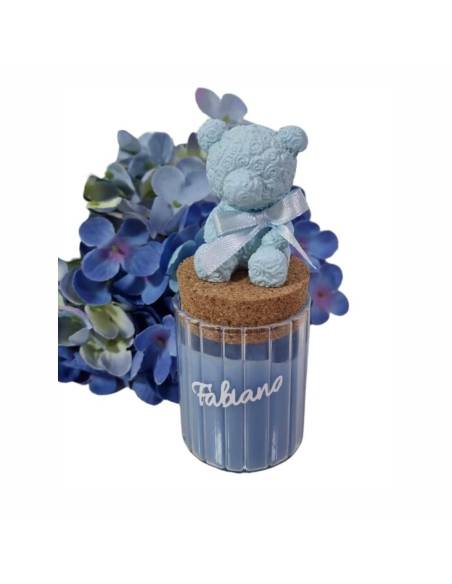 Candele bomboniere Battesimo orsetto personalizzate con nome