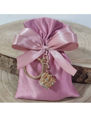 Bomboniere corona principessa portachiavi oro con strass