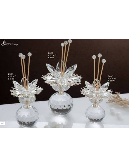 Profumatori bomboniere Grace Design raffinati fiore cristallo offerte online