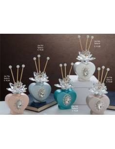 Bomboniere cuore diffusore ambiente Grace Design fiore cristallo e gemma