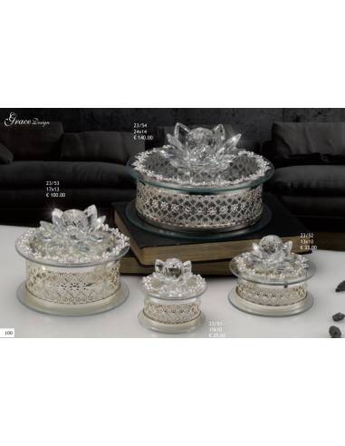 Bomboniere utili portagioie eleganti Grace Design fiore in cristallo