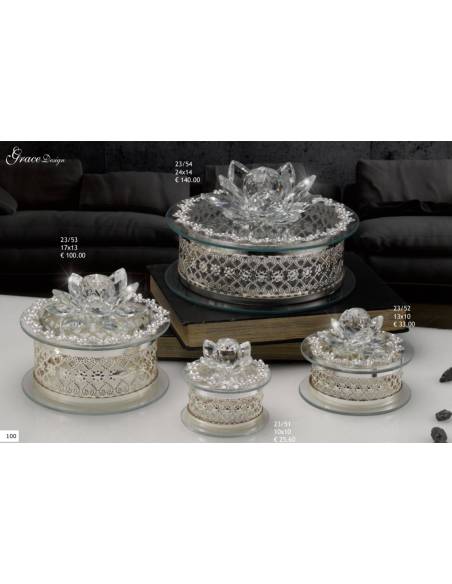Bomboniere utili portagioie eleganti Grace Design fiore in cristallo