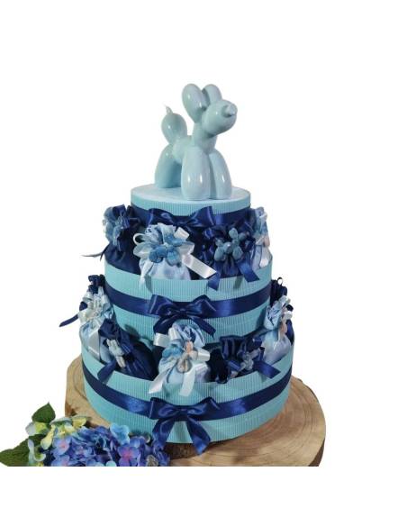 Bomboniere Battesimo bimbo cagnolini palloncini sacchetti a torta