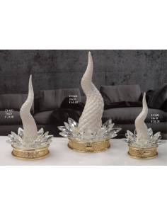 Bomboniere fiori cristallo corni portafortuna Grace Design base dorata