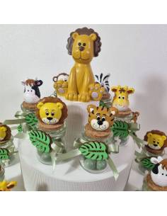 Torta bomboniera Battesimo savana vasetti portaconfetti 2