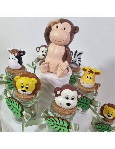 Torta bomboniera Battesimo savana vasetti portaconfetti