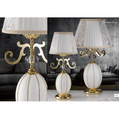 Lampada da tavolo bomboniere eleganti Grace Design base dorata