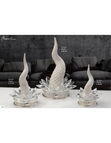 Bomboniere portafortuna corni eleganti Grace Design fiore in cristallo