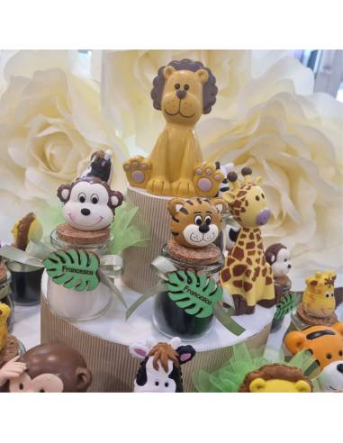 Bomboniere Battesimo candele Savana