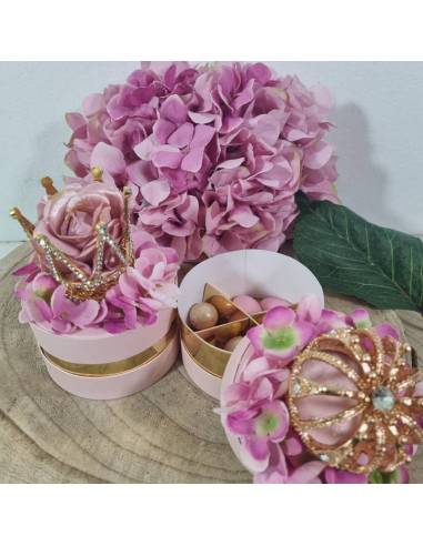 Bomboniere 18 anni ragazza scatola degustazione confetti corona dorata