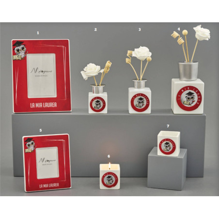 Bomboniere utili Melograno animali gufo portafoto orologi diffusori e candele