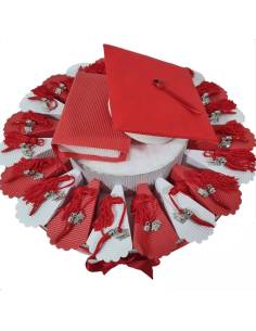Torta Bomboniere laurea corno e tocco con nappa rossa| Sindy Bomboniere
